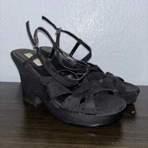 Y2K Vintage Mainframe Platform Strappy Chunky Heeled Sandals Size 11